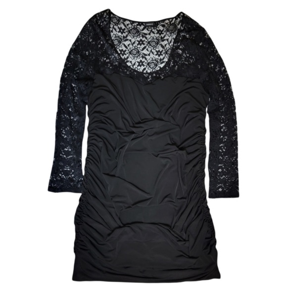 Torrid Black Lace Special Occasion Bodycon Ruched Dress Size 5 (5X) Long… - Picture 3 of 5